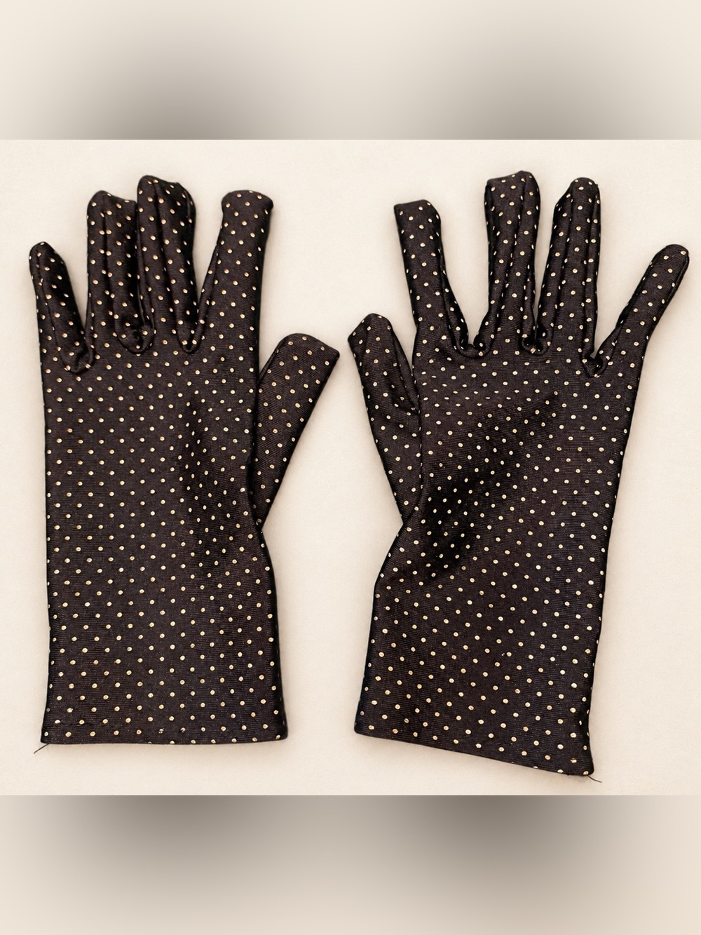 Black & White Polka Dot Fashion Gloves Retro Statement Accessory